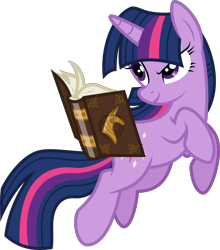 Size: 6000x6816 | Tagged: safe, artist:twilirity, twilight sparkle, pony, unicorn, fighting is magic, g4, .svg available, absurd resolution, book, female, grin, mare, simple background, smiling, solo, transparent background, unicorn twilight, vector