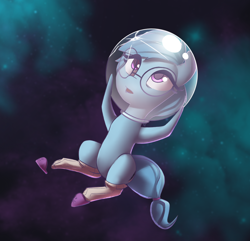 Size: 1348x1298 | Tagged: safe, artist:shido-tara, edit, oc, oc only, oc:whispy slippers, earth pony, pony, clothes, floating, glasses, sketch, slippers, socks, solo, space, space helmet, this will end in tears, zero gravity