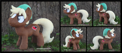 Size: 4005x1754 | Tagged: safe, artist:peruserofpieces, quarter hearts, earth pony, pony, g4, hat, irl, male, multiple views, photo, plushie, stallion, standing, the legend of zelda, tree