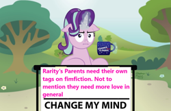 Size: 1024x662 | Tagged: safe, artist:aleximusprime, edit, starlight glimmer, g4, change my mind, female, implied cookie crumbles, implied hondo flanks, implied rarity's parents, meme