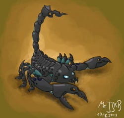 Size: 564x540 | Tagged: artist needed, safe, changeling, scorpion, journey of the spark, claws, concept art, disguise, disguised changeling, scorpion changeling, signature, stinger