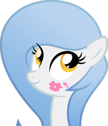 Size: 2752x3200 | Tagged: safe, artist:fuzzybrushy, oc, oc only, oc:vector cloud, pegasus, pony, eyelashes, high res, kiss mark, lipstick, pegasus oc, simple background, solo, transparent background, wings