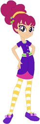 Size: 201x612 | Tagged: safe, artist:selenaede, artist:user15432, human, equestria girls, g4, barely eqg related, base used, belt, clothes, crossover, dress, equestria girls style, equestria girls-ified, hand on hip, headband, pink hair, purple shoes, raisin cane, shoes, socks, solo, stockings, strawberry shortcake, strawberry shortcake's berry bitty adventures, thigh highs