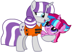Size: 1222x893 | Tagged: safe, artist:徐詩珮, twilight velvet, oc, oc:bubble sparkle, pony, bubbleverse, series:sprglitemplight diary, series:sprglitemplight life jacket days, series:springshadowdrops diary, series:springshadowdrops life jacket days, g4, alternate universe, baby, baby pony, base used, clothes, female, grandmother and grandchild, grandmother and granddaughter, lifejacket, magical lesbian spawn, magical threesome spawn, multiple parents, next generation, offspring, parent:glitter drops, parent:spring rain, parent:tempest shadow, parent:twilight sparkle, parents:glittershadow, parents:sprglitemplight, parents:springdrops, parents:springshadow, parents:springshadowdrops, simple background, transparent background