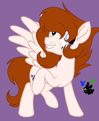 Size: 2220x2724 | Tagged: safe, artist:circuspaparazzi5678, oc, oc only, pegasus, pony, base used, blue and green eyes, high res, male, next generation, parent:breanna, parent:stephanie the clown, redesign, shipping, solo