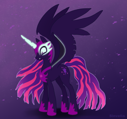 Size: 1345x1262 | Tagged: safe, artist:sinvelia, twilight sparkle, alicorn, equestria girls, g4, female, midnight sparkle, solo