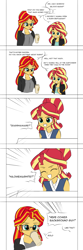 Size: 1000x3000 | Tagged: safe, artist:twilite-sparkleplz, sunset shimmer, human, equestria girls, g4, coffee cup, cup, dialogue, family guy, glasses, human paradox, human sunset, reference, self paradox, sunset sushi