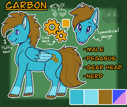 Size: 954x800 | Tagged: safe, artist:sursiq, oc, oc only, oc:carbon, pegasus, pony, reference sheet, solo