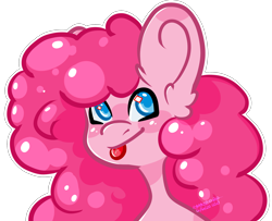 Size: 2650x2149 | Tagged: safe, artist:amcirken, pinkie pie, earth pony, pony, g4, female, high res, simple background, solo, tongue out, transparent background