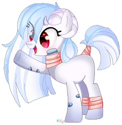 Size: 385x396 | Tagged: safe, artist:2pandita, oc, oc only, earth pony, pony, female, horns, mare, pixel art, solo