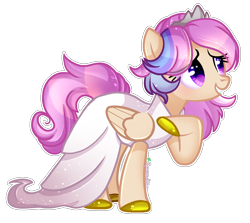 Size: 1172x1046 | Tagged: safe, artist:2pandita, oc, oc only, pegasus, pony, clothes, crown, dress, female, jewelry, mare, regalia, simple background, solo, transparent background