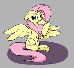 Size: 1492x1356 | Tagged: safe, artist:taurson, fluttershy, pegasus, pony, g4, atg 2020, cheese pizza, cute, eating, female, floppy ears, food, frog (hoof), looking at you, mare, newbie artist training grounds, pizza, shyabetes, sitting, solo, spread wings, underhoof, wings