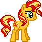 Size: 86x86 | Tagged: safe, artist:botchan-mlp, sunset shimmer, pony, unicorn, g4, animated, blinking, desktop ponies, female, gif, mare, pixel art, simple background, solo, sprite, tail wag, transparent background