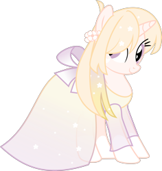 Size: 5344x5664 | Tagged: safe, artist:shootingstarsentry, oc, oc only, oc:glistening stars, pony, unicorn, absurd resolution, clothes, dress, female, horn, mare, simple background, solo, transparent background, unicorn oc