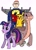 Size: 1660x2337 | Tagged: safe, artist:cybertronianbrony, twilight sparkle, oc, alicorn, dinosaur, human, pikachu, pony, apatosaurus, crossover, don bluth, littlefoot, multiverse defenders, pokemon mystery dungeon: explorers of time/darkness/sky, pokémon, pokémon mystery dungeon, the land before time, transformers, twilight sparkle (alicorn)