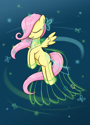 Size: 1000x1400 | Tagged: safe, artist:mew-me, fluttershy, g4, clothes, dream, dress, eyes closed, female, filly, filly fluttershy, gala dress, younger