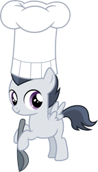 Size: 3000x5241 | Tagged: safe, artist:cloudy glow, rumble, pegasus, pony, g4, chef's hat, colt, cute, foal, hat, male, rumblebetes, simple background, solo, spoon, transparent background, vector