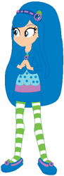 Size: 208x574 | Tagged: safe, artist:selenaede, artist:user15432, human, equestria girls, g4, barely eqg related, base used, blue dress, blue hair, blueberry muffin (strawberry shortcake), clothes, crossover, dress, equestria girls style, equestria girls-ified, headband, shoes, socks, solo, stockings, strawberry shortcake, strawberry shortcake's berry bitty adventures, thigh highs