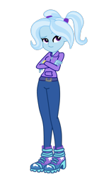 Size: 915x1638 | Tagged: safe, artist:gmaplay, trixie, equestria girls, g4, alternate hairstyle, babysitter trixie, clothes, crossed arms, female, hoodie, pigtails, simple background, solo, transparent background, vector