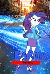 Size: 405x600 | Tagged: safe, rarity, equestria girls, g4, 1000 hours in ms paint, clothes, female, male, poster, sonic the hedgehog, sonic the hedgehog (series)