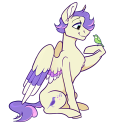 Size: 1000x1000 | Tagged: safe, artist:malphym, oc, oc only, oc:meadowlark, bird, pegasus, pony, colored wings, colored wingtips, female, magical lesbian spawn, mare, offspring, parent:fluttershy, parent:rarity, parents:flarity, simple background, solo, transparent background
