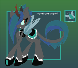 Size: 1280x1109 | Tagged: safe, artist:jackie-sheepwitch, oc, oc only, changepony, hybrid, pony, clothes, crown, curved horn, hoof shoes, horn, jewelry, leonine tail, maid, reference sheet, regalia, solo