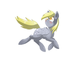 Size: 1600x1200 | Tagged: safe, artist:tomat-in-cup, derpy hooves, pegasus, pony, g4, blushing, colored pupils, female, looking up, mare, simple background, solo, transparent background