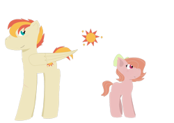 Size: 1280x905 | Tagged: safe, artist:meiodrama, oc, oc only, bat pony, earth pony, pegasus, pony, wingless bat pony, bow, brother and sister, colt, fangs, female, filly, hair bow, male, offspring, parent:big macintosh, parent:fluttershy, parents:fluttermac, siblings, simple background, transparent background, wingless
