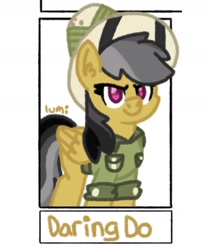 Size: 1080x1290 | Tagged: safe, alternate version, artist:lumimumi, daring do, pegasus, pony, g4, clothes, female, hat, mare, pith helmet, smiling, solo