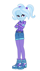 Size: 915x1638 | Tagged: safe, artist:gmaplay, trixie, equestria girls, g4, alternate hairstyle, babysitter trixie, clothes, crossed arms, female, hoodie, simple background, solo, transparent background, vector