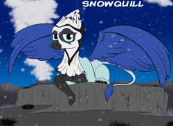 Size: 2310x1680 | Tagged: safe, artist:cosmonaut, oc, oc only, oc:snowquill, griffon, griffon oc, looking at you, solo