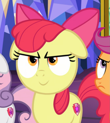 Size: 715x800 | Tagged: safe, edit, edited screencap, screencap, apple bloom, scootaloo, sweetie belle, earth pony, pegasus, pony, unicorn, g4, growing up is hard to do, adorabloom, cropped, cute, cutie mark crusaders, floppy ears, inverted mouth, solo focus, the cmc's cutie marks