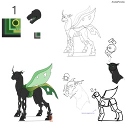 Size: 1280x1280 | Tagged: safe, artist:anelaponela, oc, changeling, changeling queen, changeling queen oc, female, green changeling, redesign, reference sheet, travelersverse