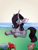 Size: 750x1000 | Tagged: safe, artist:huffy26, oleander (tfh), classical unicorn, pony, unicorn, them's fightin' herds, atg 2020, awwleander, cloven hooves, community related, cute, female, flower, horn, leonine tail, newbie artist training grounds, prone, solo, unshorn fetlocks