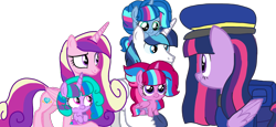 Size: 2340x1080 | Tagged: safe, artist:徐詩珮, princess cadance, shining armor, twilight sparkle, oc, oc:bubble sparkle, oc:nova sparkle, oc:velvet berrytwist, alicorn, pony, bubbleverse, series:sprglitemplight diary, series:sprglitemplight life jacket days, series:springshadowdrops diary, series:springshadowdrops life jacket days, g4, alicornified, alternate universe, baby, baby pony, base used, chase (paw patrol), clothes, cute, female, like mother like daughter, like parent like child, magical lesbian spawn, magical threesome spawn, male, mother and child, mother and daughter, multiple parents, next generation, offspring, parent:glitter drops, parent:spring rain, parent:tempest shadow, parent:twilight sparkle, parents:glittershadow, parents:sprglitemplight, parents:springdrops, parents:springshadow, parents:springshadowdrops, paw patrol, prince shining armor, race swap, shiningcorn, ship:shiningcadance, shipping, siblings, simple background, sister-in-law, sisters, straight, transparent background, twilight sparkle (alicorn), uncle and niece