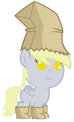 Size: 2000x3300 | Tagged: safe, artist:beavernator, derpy hooves, pegasus, pony, g4, baby, baby pony, beavernator is trying to murder us, clothes, costume, cute, derpabetes, female, high res, nightmare night costume, paper bag, paper bag wizard, simple background, solo, transparent background, weapons-grade cute, younger