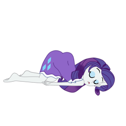 Size: 894x894 | Tagged: safe, artist:gmaplay, rarity, human, equestria girls, g4, ass, barefoot, butt, clothes, cute, cutie mark, cutie mark on clothes, eyeshadow, face down ass up, feet, female, legs, makeup, nightgown, open mouth, pajamas, raribetes, rearity, simple background, sleeping, solo, transparent background, vector