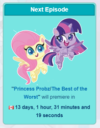 Size: 321x410 | Tagged: safe, fluttershy, twilight sparkle, alicorn, pegasus, pony, g4, g4.5, my little pony: pony life, canada, twilight sparkle (alicorn), wikia