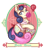 Size: 1058x1181 | Tagged: safe, artist:pingwinowa, bon bon, sweetie drops, earth pony, pony, g4, adorabon, advertisement, bubblegum, candy, clothes, cute, ear piercing, female, food, gum, mare, piercing, retro, shirt, smiling, solo