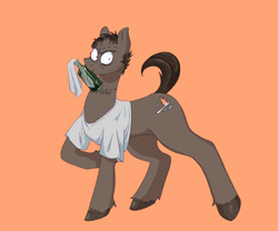 Size: 3000x2500 | Tagged: safe, artist:limebeatz, earth pony, pony, clothes, cutie mark, drugs, grand theft auto, high res, male, meth, molotov cocktail, ponified, shirt, simple background, solo, stubble, tail, tattoo, trevor philips