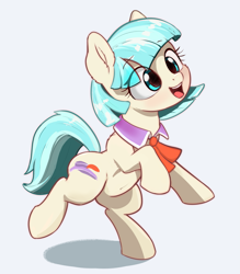 Size: 1921x2192 | Tagged: safe, artist:manachaaaaaaaa, edit, editor:xbi, coco pommel, earth pony, pony, g4, blushing, cheek fluff, cocobetes, cute, ear fluff, female, high res, mare, necktie, open mouth, simple background, solo, white background