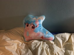 Size: 4032x3024 | Tagged: safe, artist:fannytastical, cozy glow, pegasus, pony, g4, cozybetes, cute, female, filly, freckles, irl, photo, pillow, solo