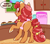 Size: 805x712 | Tagged: safe, artist:esmeia, oc, oc only, oc:cinnamon crisp, earth pony, pony, apron, butt, clothes, colored, earth pony oc, female, kitchen, mare, plot, raised hoof