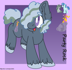 Size: 1280x1234 | Tagged: safe, artist:jackie-sheepwitch, oc, earth pony, pony, crack shipping, ear fluff, earth pony oc, female, male, mare, offspring, open mouth, parent:marble pie, parent:party favor, shipping, smiling, stallion, straight, unshorn fetlocks