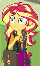 Size: 397x647 | Tagged: safe, screencap, sunset shimmer, equestria girls, g4, my little pony equestria girls: better together, sock it to me, cropped, female, geode of empathy, magical geodes, solo