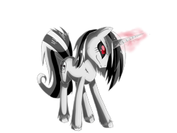 Size: 1600x1200 | Tagged: safe, artist:tomat-in-cup, oc, oc only, pony, unicorn, glowing horn, horn, red eyes, simple background, solo, transparent background, unicorn oc, unshorn fetlocks