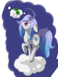 Size: 1200x1600 | Tagged: safe, artist:tomat-in-cup, oc, oc:snowflake, pegasus, pony, :o, blushing, cthulhu, duo, female, looking at each other, mare, open mouth, pegasus oc, simple background, transparent background, wings