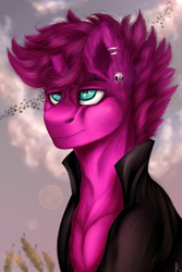 Size: 600x900 | Tagged: safe, artist:raychelrage, oc, oc:magenta spark, pony, unicorn, ear piercing, earring, jewelry, piercing