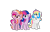 Size: 2102x1352 | Tagged: safe, artist:circuspaparazzi5678, oc, oc only, earth pony, pegasus, pony, unicorn, base used, bisexual, female, lesbian, pansexual, pride flag, pride month, pride ponies, simple background, transparent background