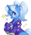 Size: 958x1080 | Tagged: safe, artist:toroitimu, gameloft, trixie, pony, unicorn, g4, alternate hairstyle, babysitter trixie, clothes, cute, diatrixes, female, gameloft interpretation, hoodie, jacket, looking at you, mare, open mouth, pigtails, simple background, solo, starry eyes, stars, twintails, white background, wingding eyes
